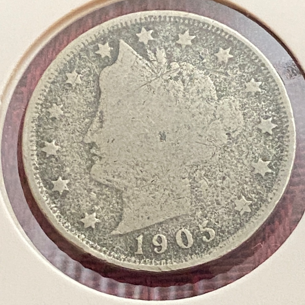 Antique 1905 Liberty Head V Nickel